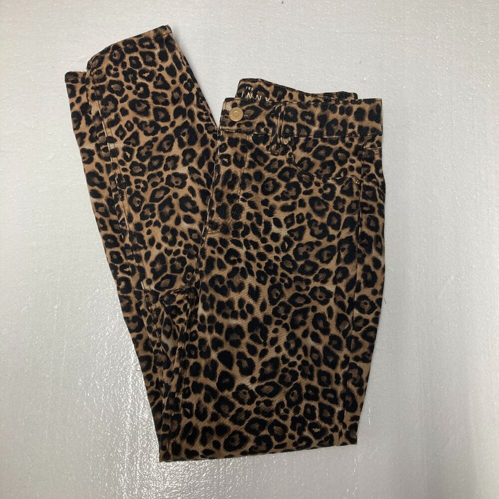 White House Black Market skinny ankle leopard print jeans size 2